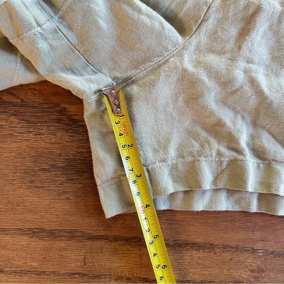 Eileen Fisher 100% Linen Shorts Pale Green Casual Women's Sz Medium Made in USA - Picture 8 of 8